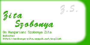 zita szobonya business card